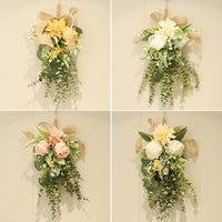 Eucalyptus Hanging Bouquet Wall Decoration with Dahlia, Fabric