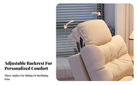 Adjustable Backrest Recliner with Footrest Multi-Angle Reclining Push-Back Recliner Ergonomic Support Lounge Chair Space Saving for Deactivatedice Workers, Students, Homeowners, Bedroom, Reading Nook, Home Theater