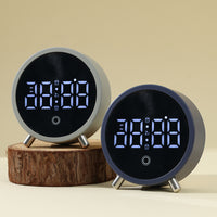 Ultra-Thin LED Digital Desktop Clock with Alarm, Plug-in, Metal Case
