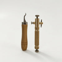 2 Pieces Purfling Cutter Precision Violin Inlay Knife Adjustable Luthier Knife with Wooden Handle for Luthiers