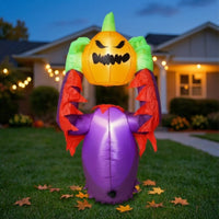 Inflatable Pumpkin Monster Inflate Halloween Decorations Yard Decoration Outdoor Easy to Inflate for Lawn, Porch