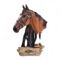Resin Horse Head Ornament Realistic Room Decoration Metallic-Finish Accents