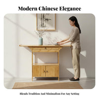 Chinese design Design Narrow Two-Drawer Entryway Table Slim silhouette Narrow Console Table with Drawers Elegant Aesthetics Household Furniture Multi-Purpose for Religious Individuals, Interior Decorators, Hallway, Prayer Corner, Living Room, Office