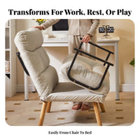 Convertible Lounger Bed Foldable Design 3-in-1 Sleeper Chair Double-Use
