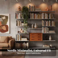 Adjustable Track Shelving System Space-Saving Adjustable Rail-Mounted Rack robust construction Easy Installation for Living Room