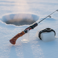Portable Flat-Tail Ice Fishing Rod with Large Guide Ring