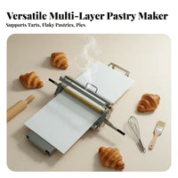 Hand Crank Puff Pastry Machine Space-Saving Hand Crank Pastry Cylinder Manual Pastry Sheeter Food-Grade Materials for Bakery