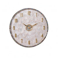 Shell Dial Clock Gold Numerals Timekeeper Simple Style Home Decor