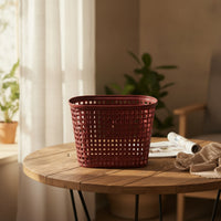 Imitation Wicker Bike Basket with Hardware Woven-Look Plastic Cycle Basket Sturdy Lightweight for Commuting