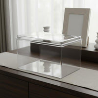Rectangular Acrylic Cover Rigid Lidded Box Enclosure Polished Finish