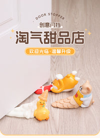 Creative Door Stopper Cartoon Goose Boss PVC Resin Home Silent Buffer Door Stop