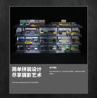 American Steel Garage Light Scene 1:64 Simulation Parking Lot Car Storage Model Alloy Car