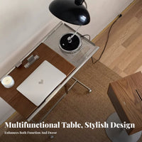 Multi-Purpose Adjustable C-Shaped Table Mobile Design Rolling C-Shaped Table Easy Assembly Small Desk for Remote Workers, Apartment Dwellers, Homeowners, Living Room, Bedroom, Home Office