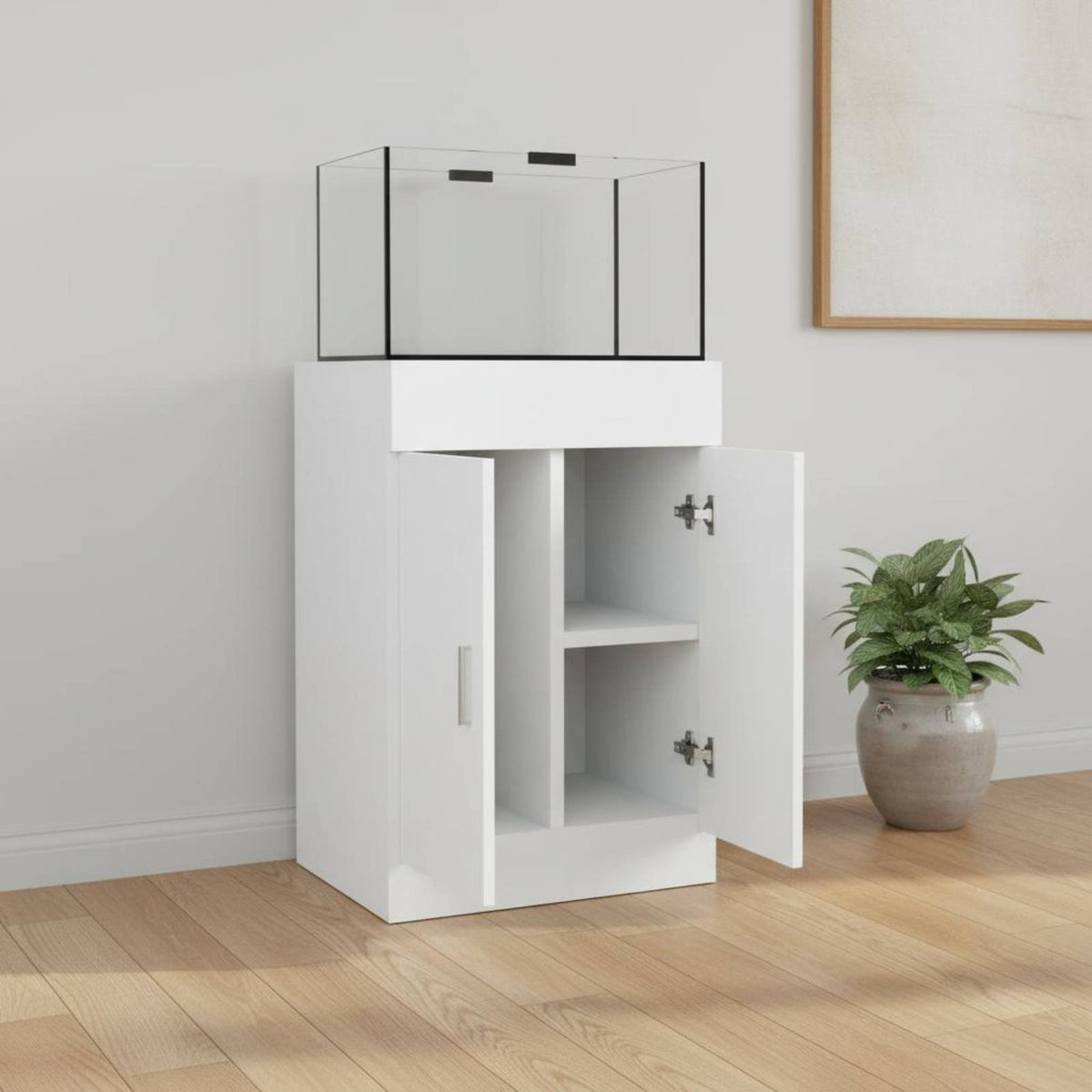 Fish Tank Cabinet Sturdy Construction Heavy Duty Aquarium Stand Warp-Resistant Floor Standing Fish Tank Base for Living Room, Office, Bedroom
