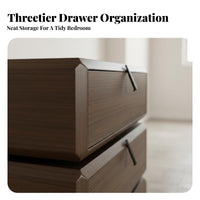 Rotating 2-Drawer End Table Modern Minimalist Design Nightstand rotate Drawers Cylindrical Shape for College Dorm, Living Room