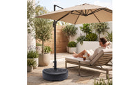 Fillable Half-Round Umbrella Base Weighted Half Round Umbrella Base Space-Saving Low-Profile for Balcony, Patio, Garden