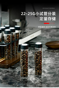 咖啡豆密封罐展示架透明保存罐单向排气阀便捷分装瓶闻香瓶配漏斗