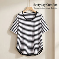 Shirt for Plus Size Women with Short Sleeve and Round Neck Design, Comfortable T-Shirt for Casual Wear