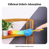 Rainbow Duster Rod Multi-Purpose Dusting Tool Washable Head for Office Workers