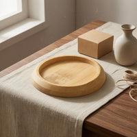 Round Bamboo Cushion Base Recessed Top Bamboo Needle Cushion Flat Bottom