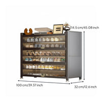 Multi-Layer Steel Footwear Storage Unit Large Capacity Entryway Shoe Storage Cabinet Dustproof for Homeowners, Apartment Dwellers, Hallway