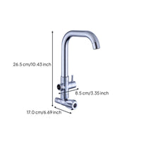 Wall-mounted brass kitchen faucet