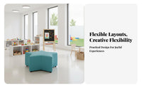 Playful Shapes Moon and Star Shaped Sofa Set Soft Padded children's Furniture Easy to Clean Toddler Couch Modular Configuration for Preschoolers, Educators, Reading Corner, Kindergarten, Daycare Center, Classroom