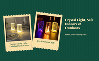 Dimmable crystal LED lamp, portable.