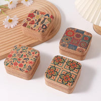 Portable Travel Jewelry Storage Box with Vintage Print
