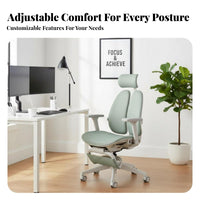 Reclining Chair with Footrest Ergonomic Design Computer Seat Adjustable Headrest rotate Base for Bedroom, Work from Home, Gaming
