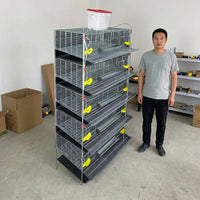 Multi-Tier Quail Cage with Automatic Manure Removal Cage System, Elevated Quail Cage for Farming Small Animals, Assembly Instructions Included