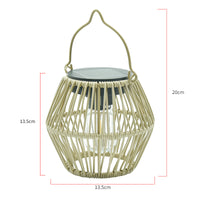 Solar Hanging Lantern Garden Light with Rattan Design