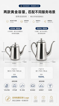 304 Stainless Steel Coffee Pot Commercial Restaurant Anti-Scalding Water Kettle Hotel Club Teapot