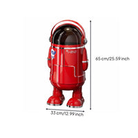 Decorative Trash Can with Lid Odor Proof Astronaut Trash Can Double Barrel