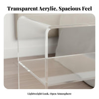 Clear Bedside Cabinet Luxury Design Transparent Accent Stand High-End