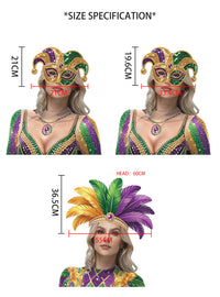New Orleans Carnival Party Stage Performance Accessory Purple Green Gold Sequin Mask Costume