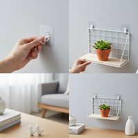 No-Drill Wall-Mounted Storage Basket Shelf for Living Room, Bedroom, Kitchen, Bathroom