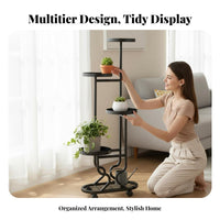 Multi-Tier Plant Stand Movable plant Pot Rack Floor-Standing for Corner areas
