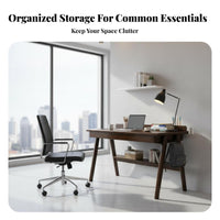 Minimalist Design Computer Desk with Integrated Storage Sturdy Structure Student Desk with Drawers and Shelf Easy Assembly Writing Table for Students, Children, Adults, Bedroom, Small Areas, Study Room