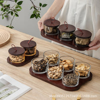Luxury Glass Fruit Tray with 3 Grids, Round