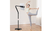 Rotatable Phone Stand with Telescopic Arm Stable Phone Mount with Adjustable Arm Flexible Non-Slip for Vloggers, Live Broadcasting