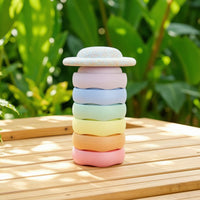 7 Pieces Stepping Stones with Balance Board Foam Balance Stepping Toy Coordination Toy Non-Slip Active for Children