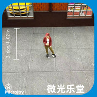 1/64微缩仿真人偶模型树脂涂装成品小人休闲长裤女玩具立体摆件