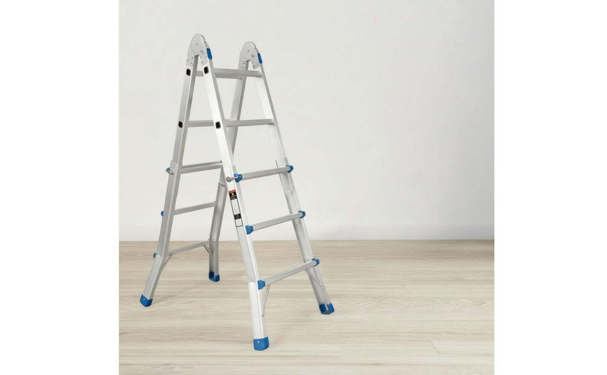 Aluminum Multifunction Ladder Foldable A-Shaped Ladder Multi-Position Space-Saving for Home Maintenance