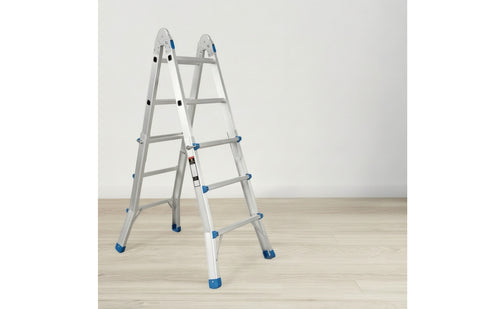 Aluminum Multifunction Ladder Foldable A-Shaped Ladder Multi-Position Space-Saving for Home Maintenance