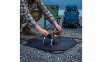 Silicone Coated Fire Retardant Blanket Portable Handle Fireproof Cloth Easy to Fold Barbecue Fire Mat Reusable for Camping, Travel