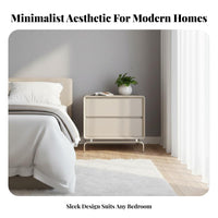 2-Drawer Minimalist Nightstand Waterproof and Stain-Proof for Homeowners, Adults