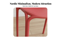 Stackable Chair Strong Load-Bearing Nordic Design Side Chair Indoor/Outdoor Use Household Seating for Students, Restaurant, Home Office