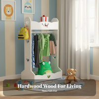 2 Pieces childs' Valet Stand Featuring Mirror Cartoon Design Young Child Playtime Costume Station Promotes Organization Easy
