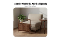 Faux Rattan Magazine Rack Multi-Functional Hand Woven Magazine Holder Space Saving Wicker Pattern Book Basket for Living Room, Bedroom, Washroom